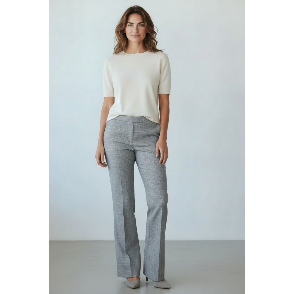 Halogen Taylor Fit‎ Women's Curvy Fit Gray Heather Tailored Career Pants Size 12